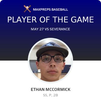 #7 Ethan McCormick Player of the Game badge