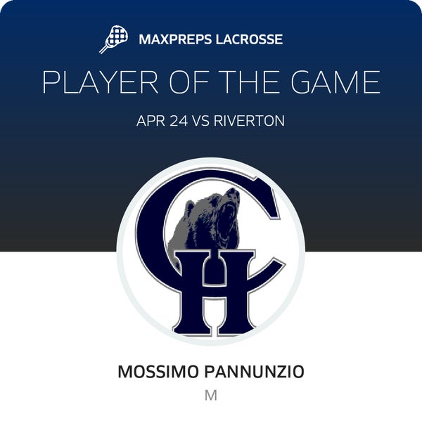 #12 Mossimo Pannunzio Player of the Game badge
