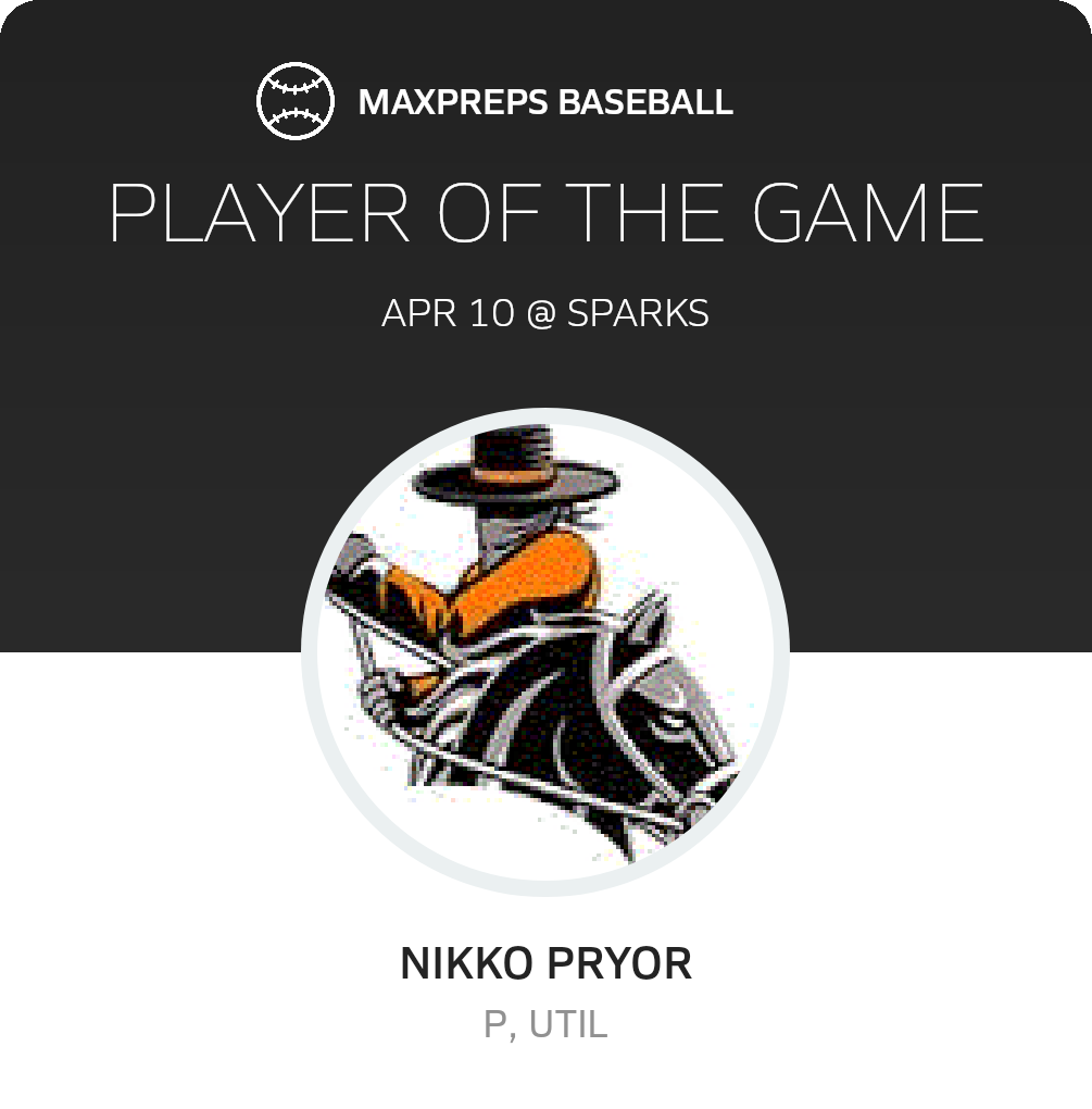 #7 Nikko Pryor Player of the Game badge