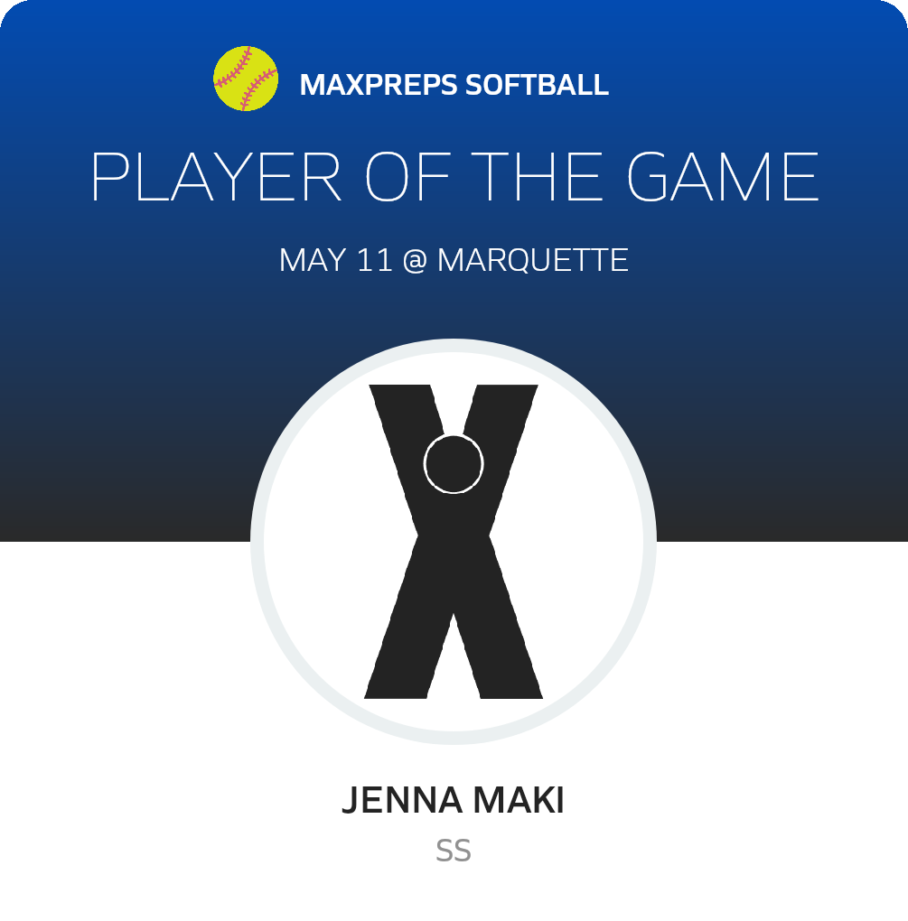 #13 Jenna Maki Player of the Game badge