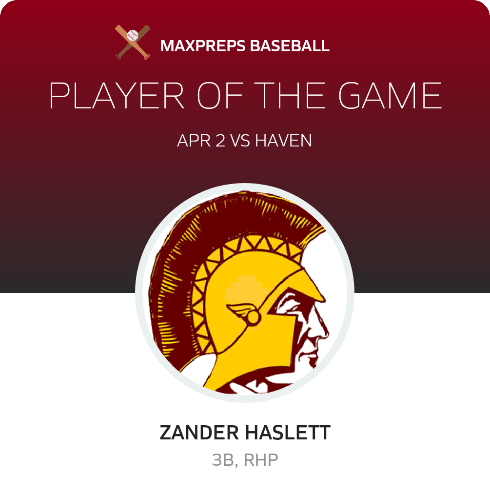 #13 Zander Haslett Player of the Game badge