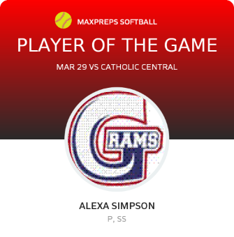 #3 Alexa Simpson Player of the Game badge