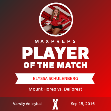 #5 Elyssa Schulenberg Player of the Game badge