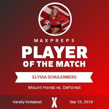 #5 Elyssa Schulenberg Player of the Game badge