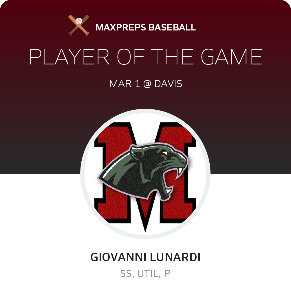 #3 Giovanni Lunardi Player of the Game badge