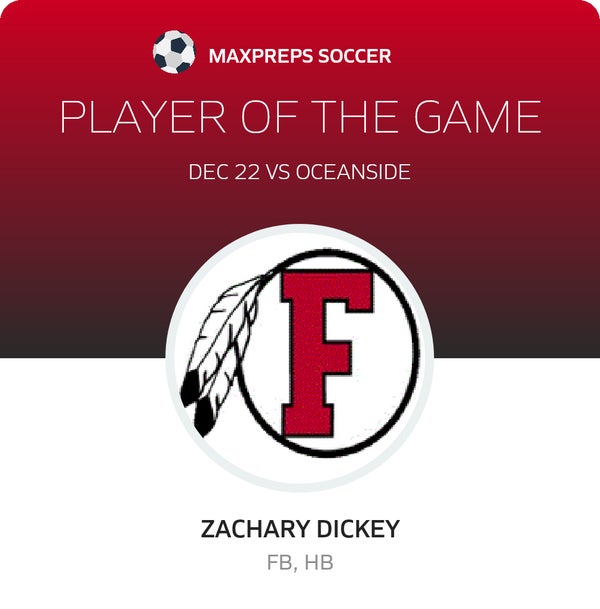 #12 Zachary Dickey Player of the Game badge