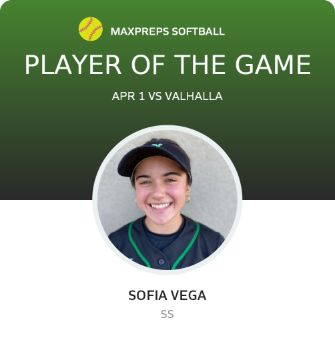 #2 Sofia Vega Player of the Game badge