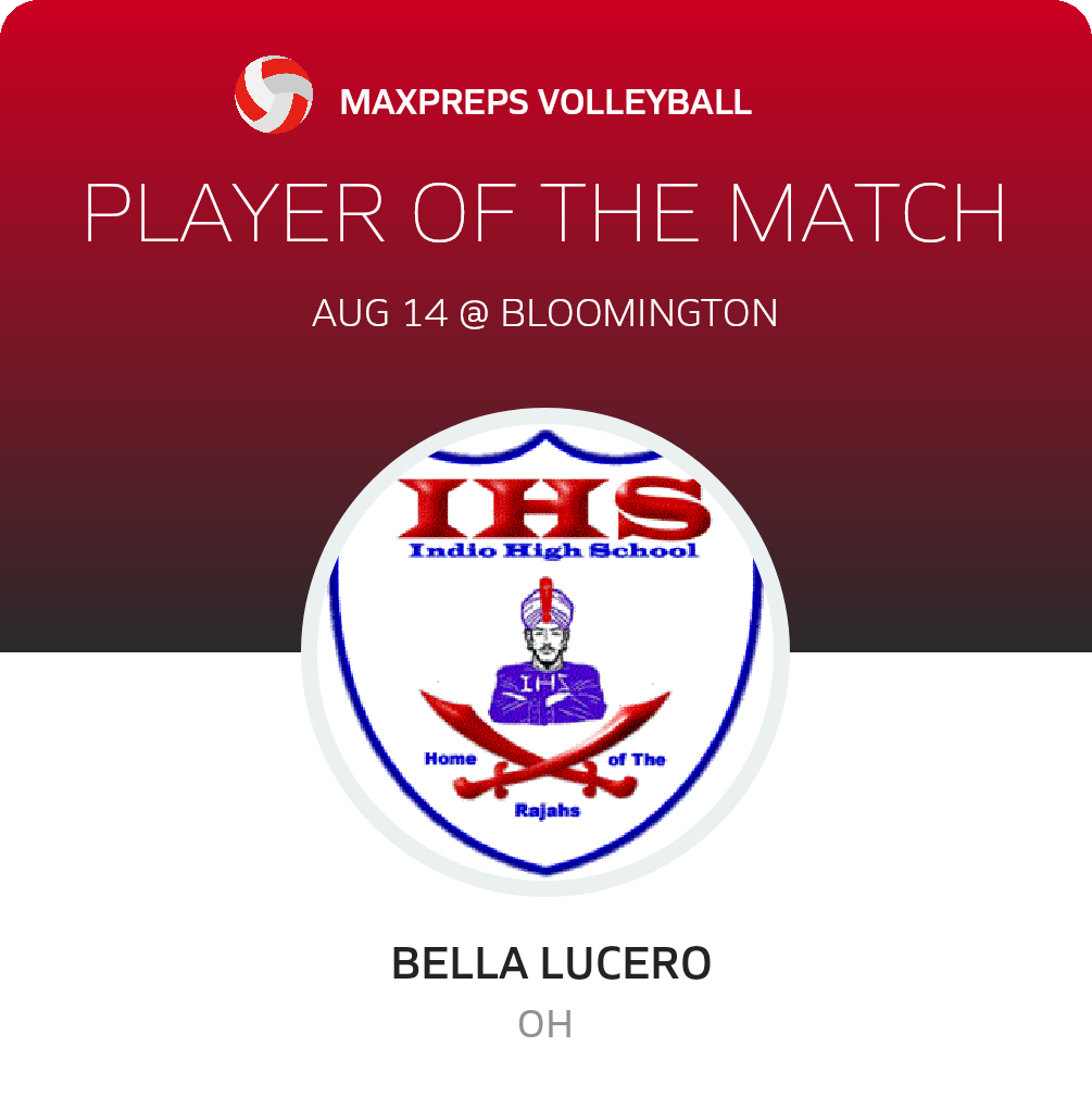 #4 Bella Lucero Player of the Game badge