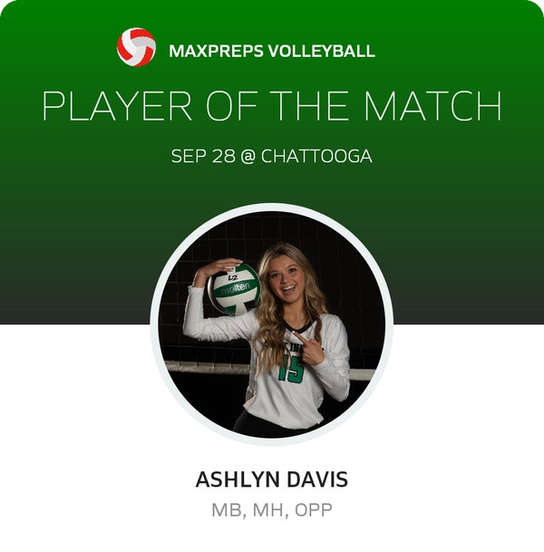 #15 Ashlyn Davis Player of the Game badge
