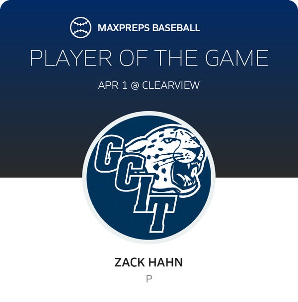#34 Zack Hahn Player of the Game badge