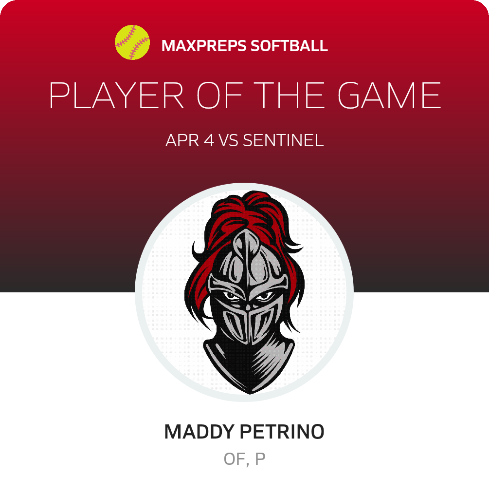 #4 Maddy Petrino Player of the Game badge