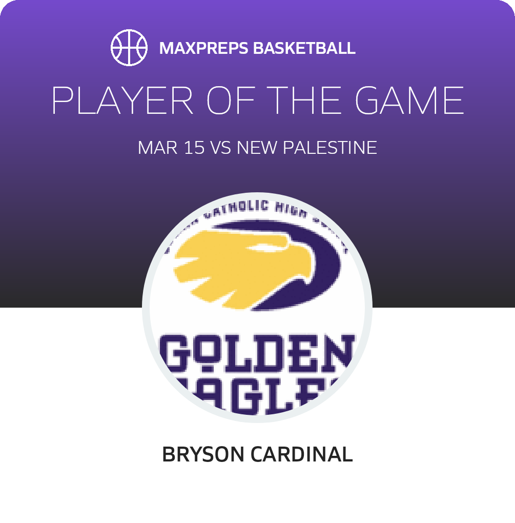#35 Bryson Cardinal Player of the Game badge