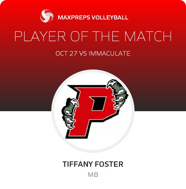 #34 Tiffany Foster Player of the Game badge