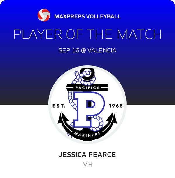 #7 Jessica Pearce Player of the Game badge