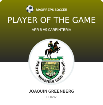 #20 Joaquin Greenberg Player of the Game badge
