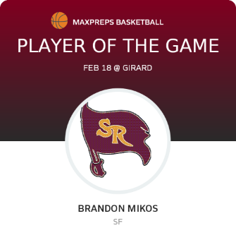 #56 Brandon Mikos Player of the Game badge