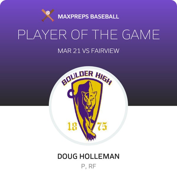 #13 Doug Holleman Player of the Game badge