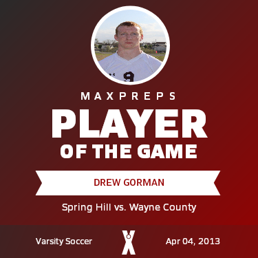 #9 Drew Gorman Player of the Game badge
