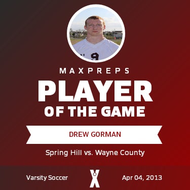 #9 Drew Gorman Player of the Game badge