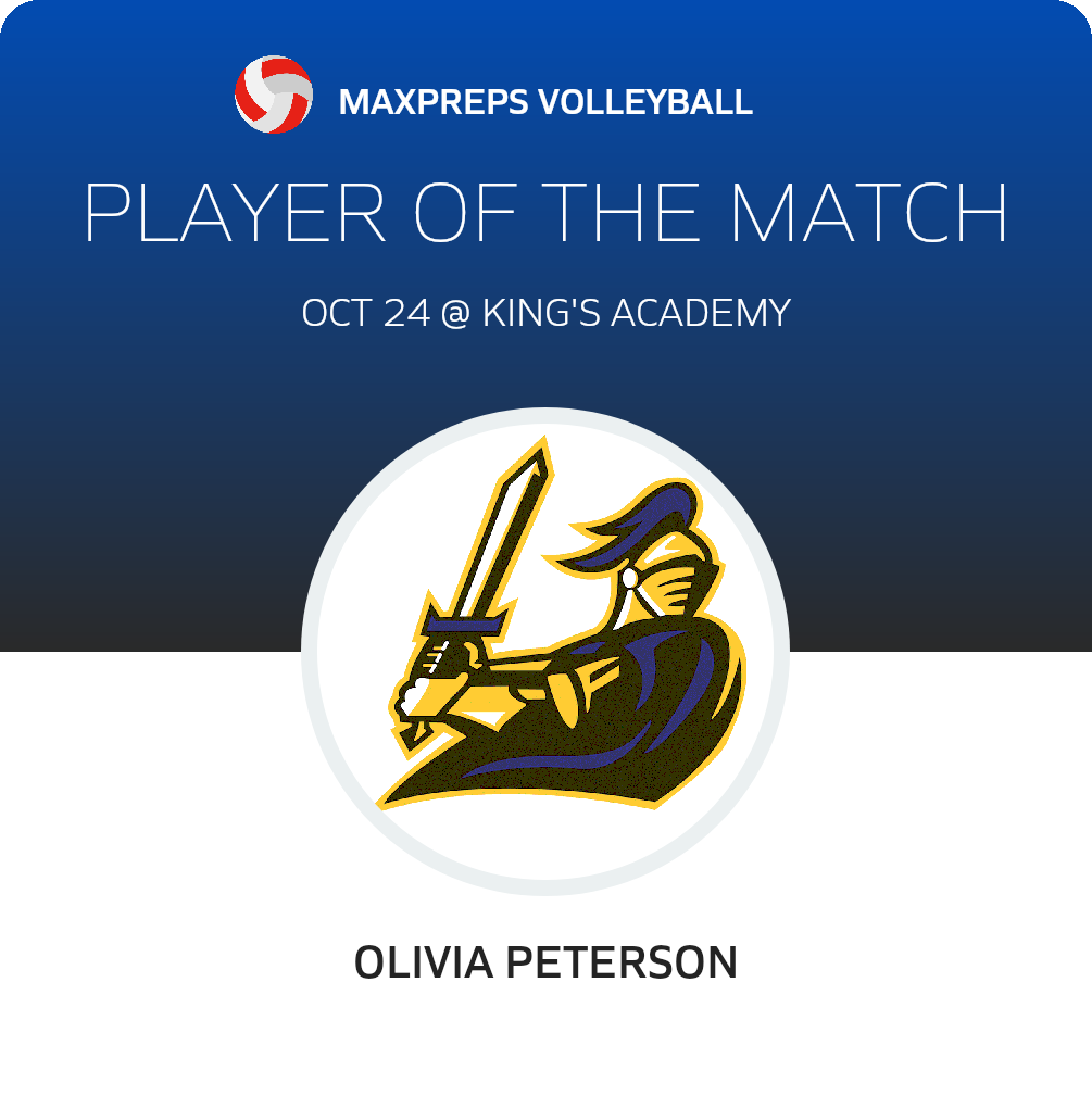#2 Olivia Peterson Player of the Game badge