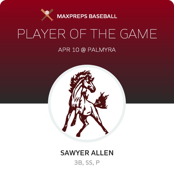 #22 Sawyer Allen Player of the Game badge