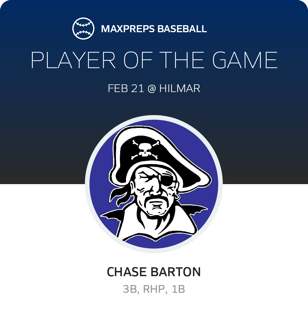 #26 Chase Barton Player of the Game badge
