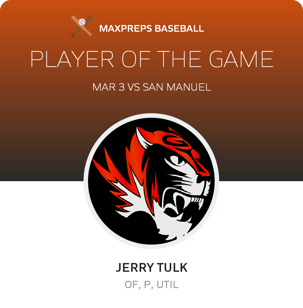 #6 Jerry Tulk Player of the Game badge