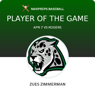 #33 Zues Zimmerman Player of the Game badge