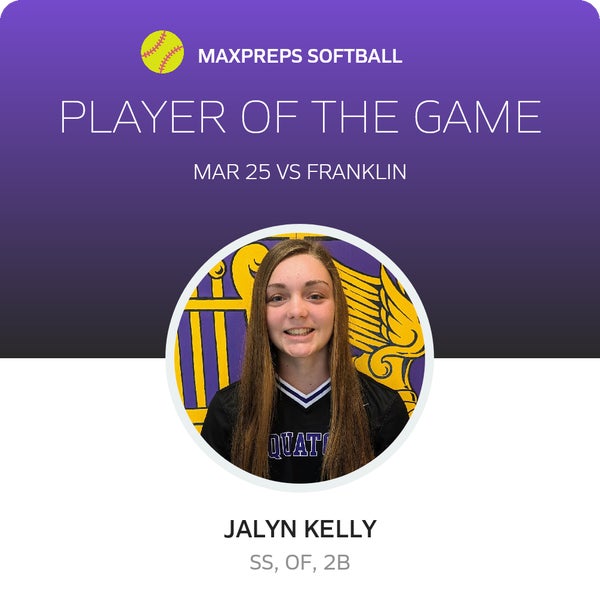 #16 Jalyn Kelly Player of the Game badge