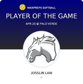 #4 Josslin Law Player of the Game badge