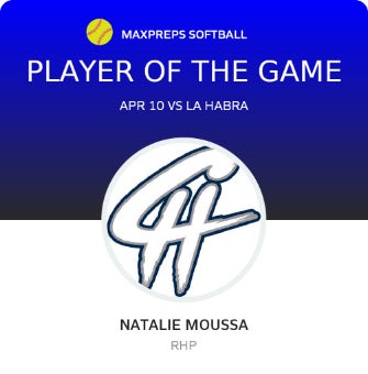 #11 Natalie Moussa Player of the Game badge