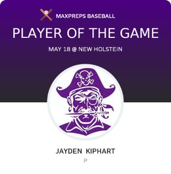 #5 Jayden Kiphart Player of the Game badge