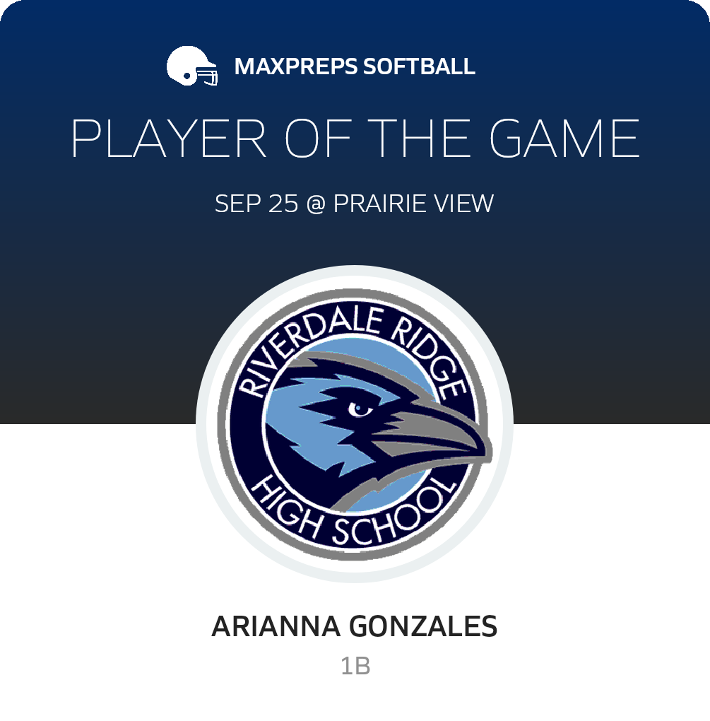 #2 Arianna Gonzales Player of the Game badge