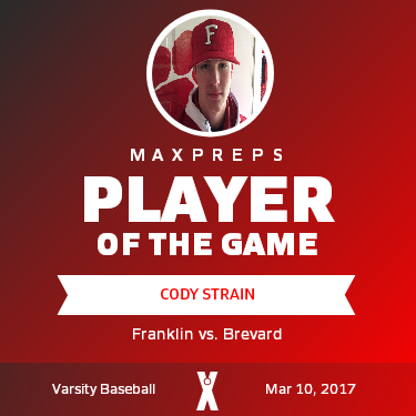 #15 Cody Strain Player of the Game badge