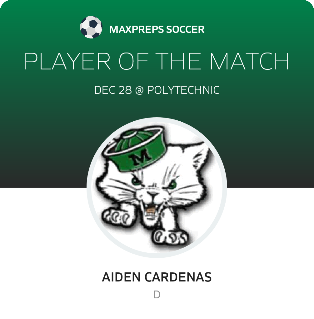 #44 Aiden Cardenas Player of the Game badge