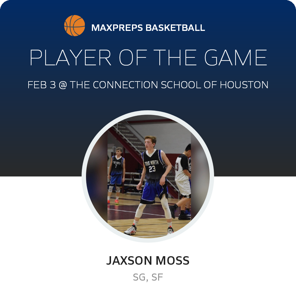 #23 Jaxson Moss Player of the Game badge