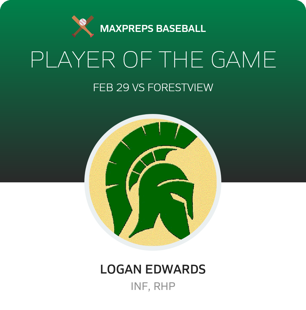 #12 Logan Edwards Player of the Game badge