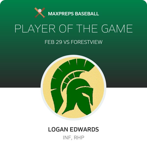 #12 Logan Edwards Player of the Game badge