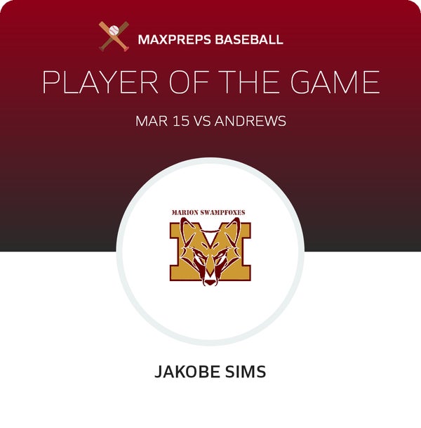 #8 JaKobe Sims Player of the Game badge