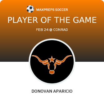 #17 Donovan Aparicio Player of the Game badge