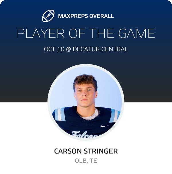 #8 Carson Stringer Player of the Game badge