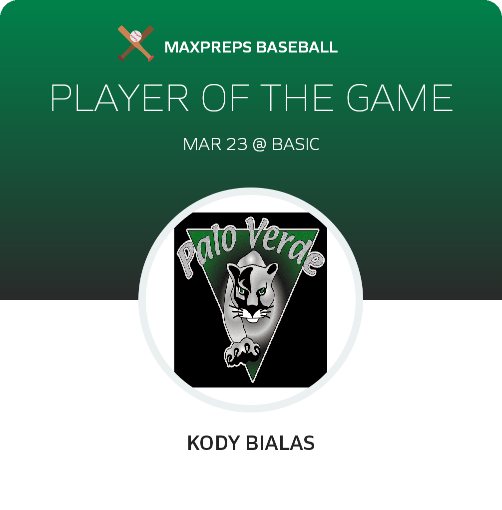 #12 Kody Bialas Player of the Game badge