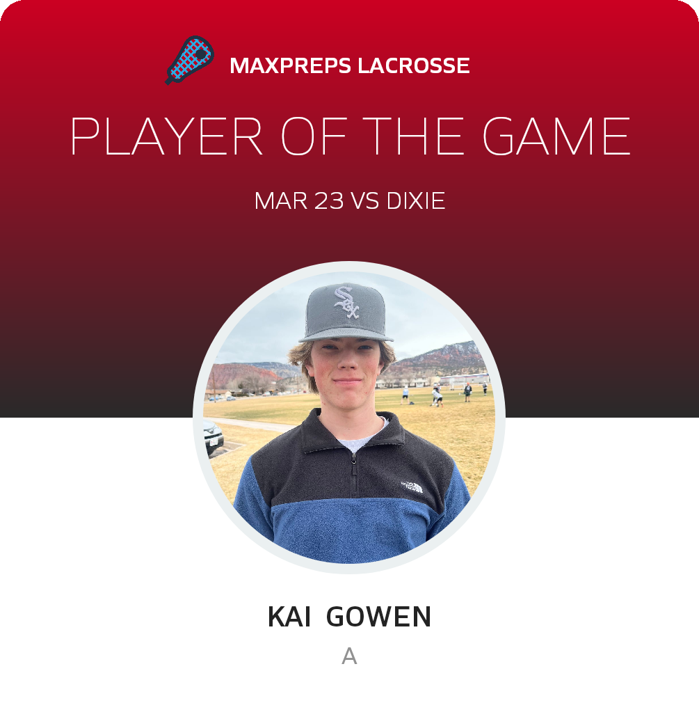 #1 Kai  Gowen Player of the Game badge