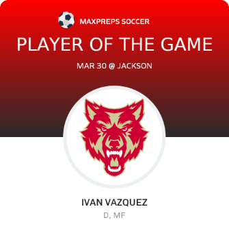 #17 Ivan Vazquez Player of the Game badge