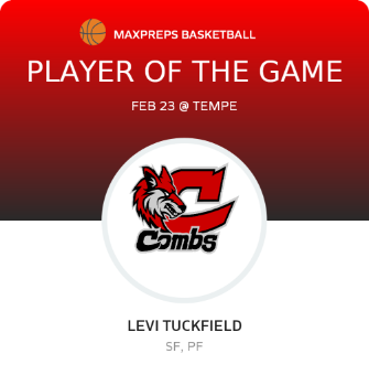 #10 Levi Tuckfield Player of the Game badge
