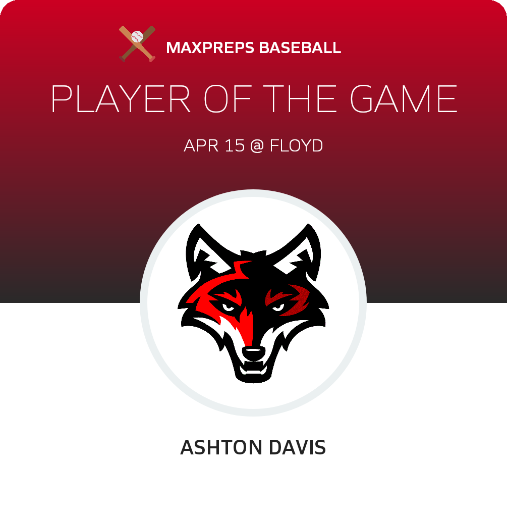 #1 Ashton Davis Player of the Game badge