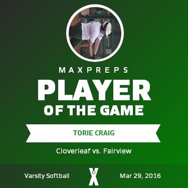 #5 Torie Craig Player of the Game badge