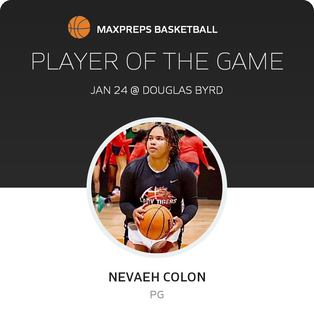 #5 Nevaeh Colon Player of the Game badge