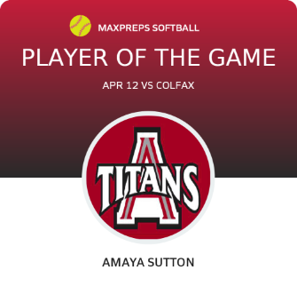 #15 Amaya Sutton Player of the Game badge