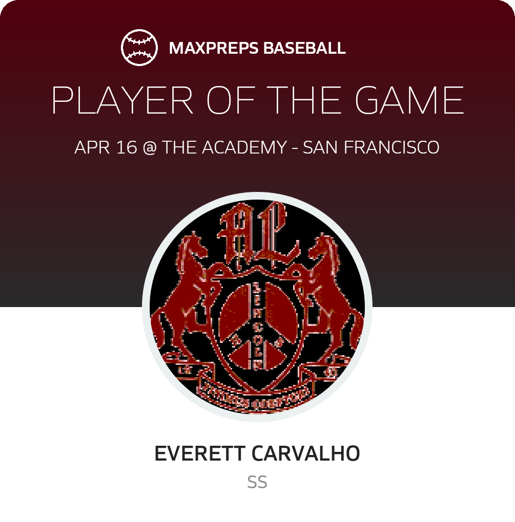#9 Everett Carvalho Player of the Game badge